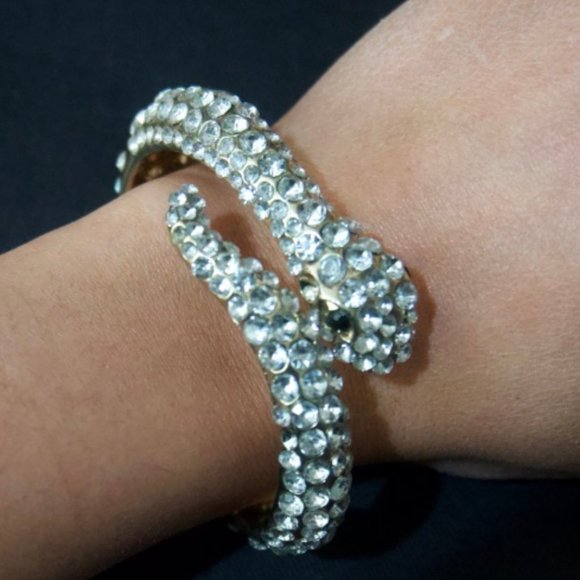 Faux diamond stone snake necklace - Picture 2 of 5